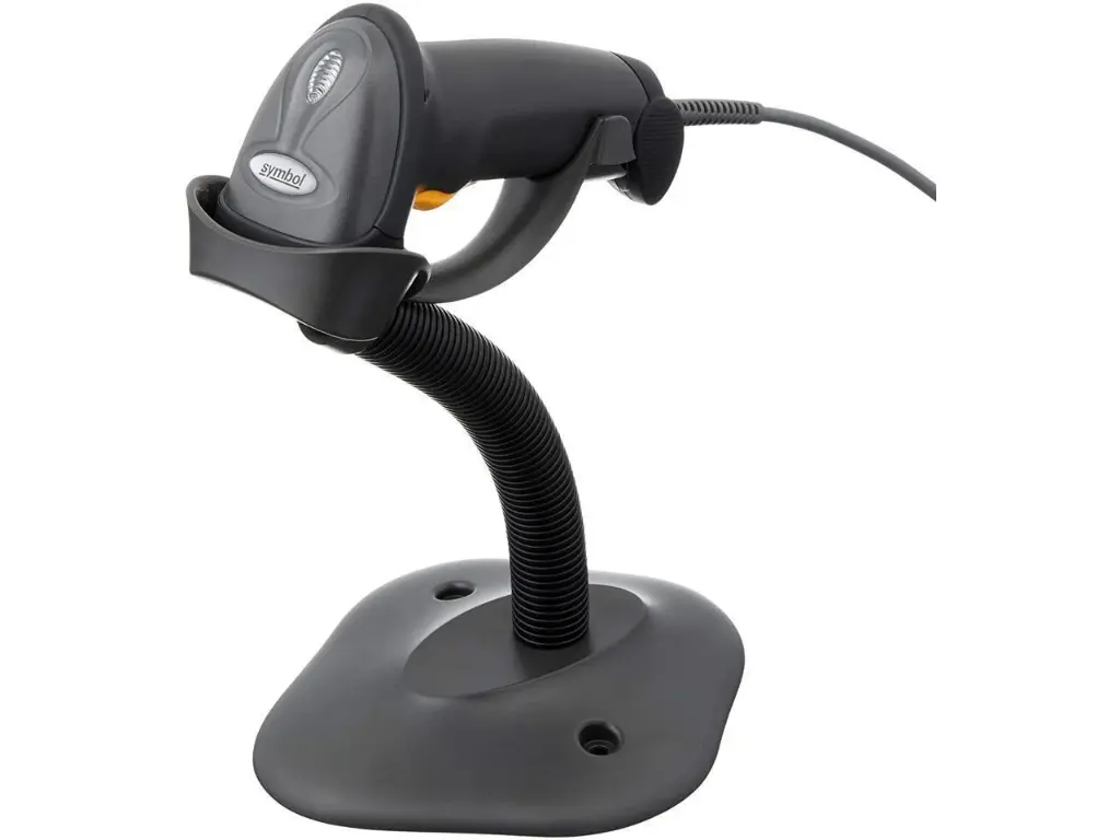 Máy quét mã vạch có dây Zebra LS2208 Black with Stand USB, Mã: LS2208-SR20007R, Hiệu Zebra